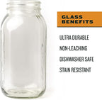 County Line Kitchen Glass Cold Brew Coffee Maker with Lid - Wide Mouth, 2 Quart (64 oz) - Heavy Duty, Leak Proof - Sun & Iced Tea Pitcher, Cold Brew Coffee, Breast Milk Storage, Water - Gray