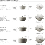Vermicular Oven Pot 2.0 | Lightweight Enameled Cast Iron Pot | 18cm (2 Qt) | Non-Toxic | Induction-compatible | Dutch Oven | Made in Japan | Sea Salt White