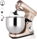 Professional Stand Mixer, 6-Qt with Timer, MK37 500W 6-Speed Tilt-Head Food Electric Mixer Kitchen Machine,Plastic (Champagne)