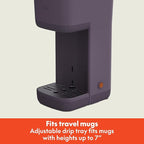 BELLA Single Serve Coffee Maker, K Cup & Coffee Ground Compatible with Removable, Adjustable Drip Tray, Auto Shutoff & Reusable Dishwasher Safe Accessories, Brews 6oz to 14oz, 1000 Watt, Plum