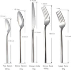 Silverware Set, 20-Piece Flatware Cutlery Set Service for 4, Heavy Duty Titanium Coating Modern Design, 18/0 Stainless Steel Utensils, Dishwasher Safe