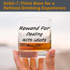 kunlisa Funny Sarcastic Gifts for Coworkers Whiskey Glasses, Office Humor Gifts, Funny 10 oz Drinking Rocks Glasses for Women Men Whisky Cocktail Scotch Bourbon Liquor