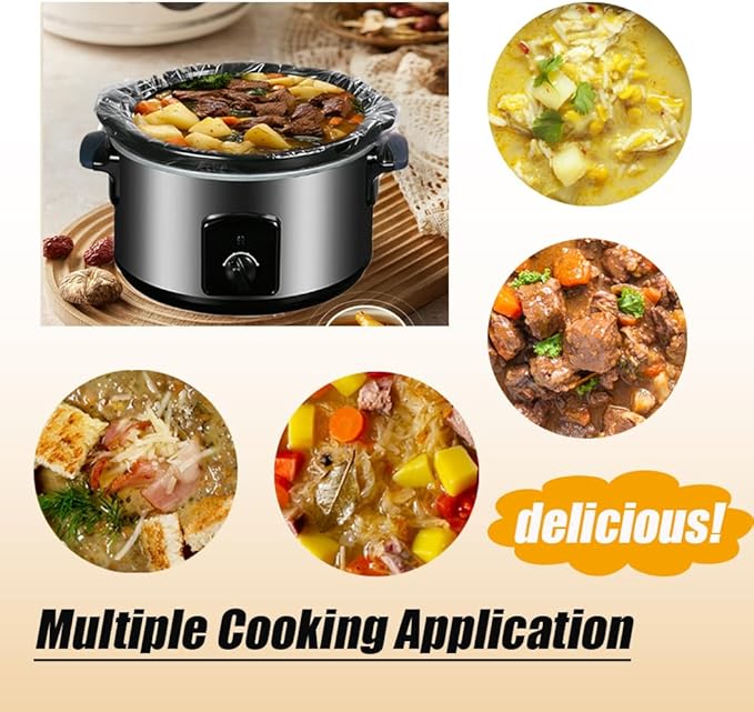FASOZUKA Slow Cooker Liners 40×Cooking Bags Small Size Disposable Pot Liners, Fit 1QT to 3QT for Slow Cooker Cooking Trays Suitable for Oval & Round Pots 11"x 16", 40 Liners (40)