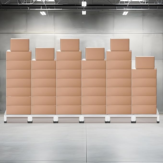 2 Pack Dunnage Rack, 12”x 12” Commercial Food Floor Rack 3.9" Off the Floor Stainless Steel Pallet Racks 1000 lbs Capacity Low Shelf for Storage in Restaurants, Kitchens, Garages and Vehicles