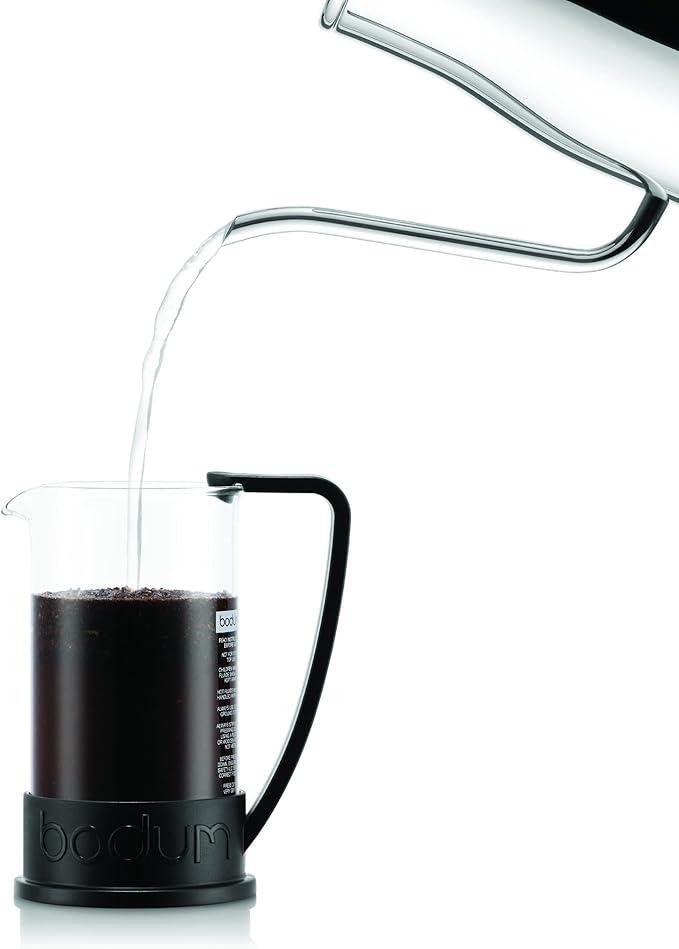 Bodum 12oz Brazil French Press Coffee Maker, High-Heat Borosilicate Glass, Black - Made in Portugal