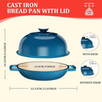 YUTANN Enameled Cast Iron Dutch Oven, 5 QT Nonstick Dutch Oven, Titanium Nonstick Coating, Ideal for Bread Baking/Braising/Roasting, Oven, Gas Stove and Stovetop Safe, Safe Material & Easy to Clean