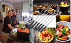 6Pcs Stainless Steel Fondue Forks 9.1" Fondue Sticks Fondue Cheese with Heat Resistant Handle Color Fondue Set for Grill Cake Chocolate Meat Fruits Cheese Fondue Fountain Roast Marshmallows Dessert