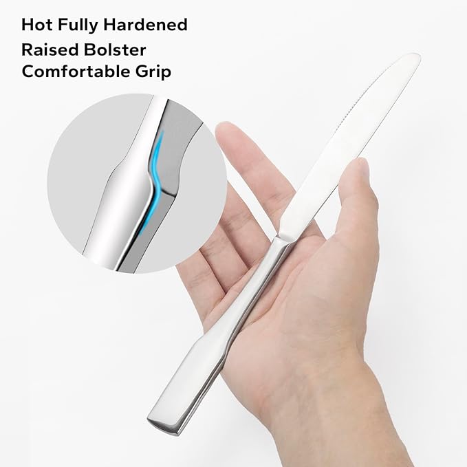 Alata Kate 65-Piece Silverware With Utensil-Serving Set, Service for 12, Stainless Steel Flatware, Mirror Polished Cutlery, Dishwasher Safe