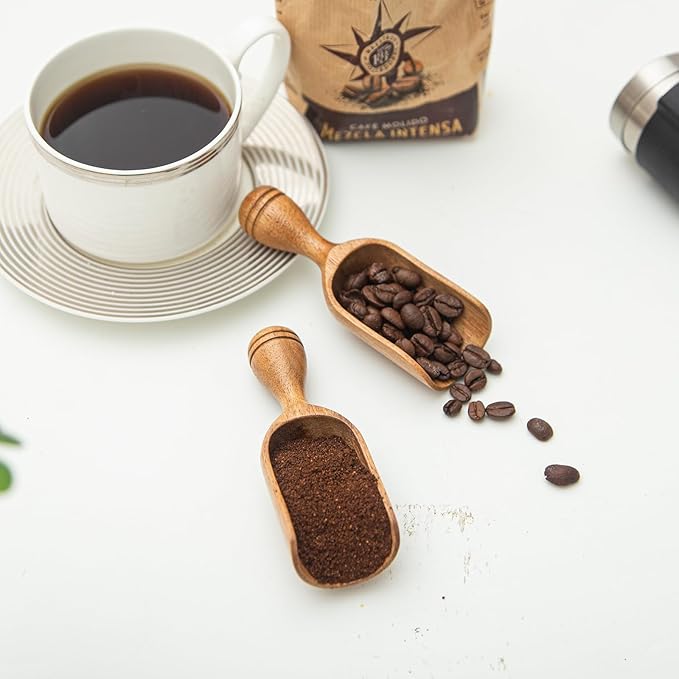 Wooden Scoops for Canisters 3PCS Small Wooden Scoop for Jars Acacia Wood Scoops for Canisters Mini Scoop for Ground Coffee Scoop for Seasoning Bath Salt Laundry Shovel-Multipurpose