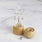 Pepper Grinder Wooden Salt and Pepper Grinder Set Manual Pepper Mill Zinc Alloy Handle Shakers Adjustable Coarseness Retro Style Wood Salt and Pepper Shakers (6in-burlywood)