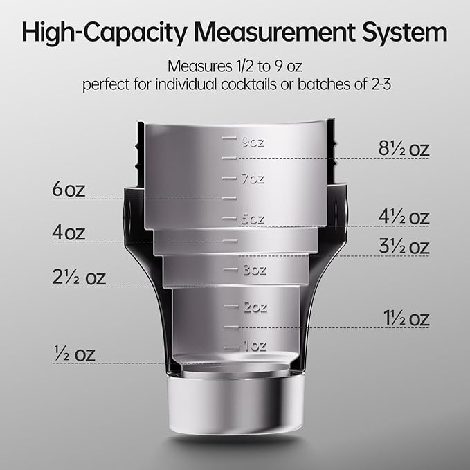 Hybrid Cocktail Shaker Set | Vacuum Insulated Stainless Steel Martini Shaker with Strainer & Jigger Lid | Travel cocktail kit with Bartender Accessory Tools | 30oz | Gold