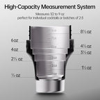 Hybrid Cocktail Shaker Set | Vacuum Insulated Stainless Steel Martini Shaker with Strainer & Jigger Lid | Travel Cocktail kit with Bartender Accessory Tools | 30oz | Gunmetal Gray