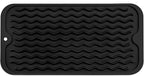 Silicone Dish Drying Mat for Multiple Usage,Easy clean,Eco-friendly,Heat-resistant Silicone Mat for Kitchen Counter or Sink,Refrigerator or Drawer Liner Black S 12 inches x 6 inches
