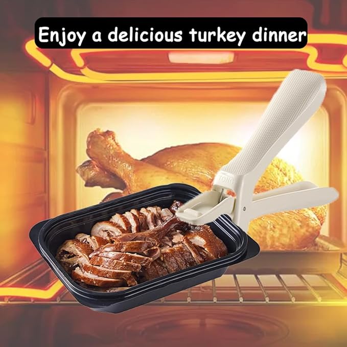 Anti-Scald Bowl Holder Clips, Multi-Function Heat Resistant Silicone Grip Tongs, Non-Slip Hot Dish and Plate Gripper Clip for Pots, Bowls, Plates, Ideal for Kitchen, Steamer, Microwave (Beige, 2Pcs)