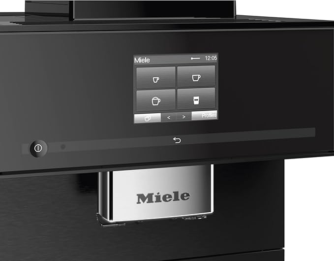 Miele CM 7750 CoffeeSelect Automatic Coffee Machine - OneTouch for Two, AromaticSystem, 10 individual profiles, DoubleShot, CupSensor, WiFi-compatible, automatic descaling, in Obsidian Black