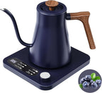 Gooseneck Electric Kettle - 1200W Quick Boil, Temp Control with 5 Presets & ±5℉ Adjustment, Accurate Pouring, 24oz Small Pour Over Coffee & Tea Kettle, 2H Auto Keep Warm, Stainless Steel, Blue