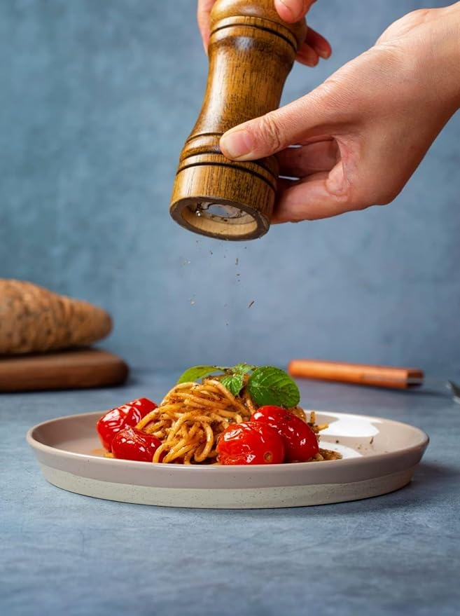 famiware Saturn 6 Pieces Dinner Plates, 10.5 inch Plate Set, Scratch Resistant, Stoneware Dinnerware, Kitchen Modern Rustic Serving Dishes, Brown