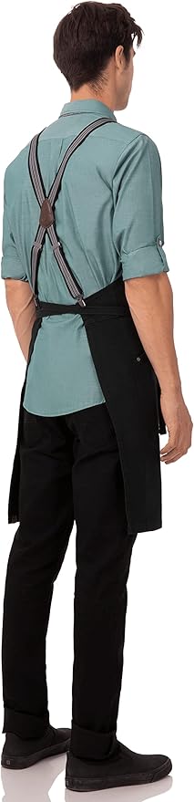 Chef Works Unisex Berkeley Bib Apron, Jet Black, One Size