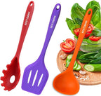 Kitchen Utensil Set - 11 Cooking Utensils - Colorful Silicone Kitchen Utensils - Nonstick Cookware with Spatula Set - Colored Best Kitchen Tools Kitchen Gadgets(Multi)