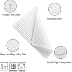 Silicone Dish Drying Mat for Multiple Usage,Easy clean,Eco-friendly,Heat-resistant Silicone Mat for Kitchen Counter or Sink,Refrigerator or drawer liner White L 16 inches x 12 inches