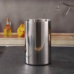 Double Wall Utensil Holder - 304 Stainless Steel Sleek Kitchen Utensil Holder for Countertop, Spatula Spoon Storage Organizer, Large Cooking Utensil Caddy Counter, Shining Utensil Crock, Mirror Polish