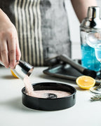 Bar Glass Rimmer for Margarita and Cocktail, Ceramic Salt Sugar Glass Rimmer Sugar Container for Cocktails Home Bar Accessories Set of 2, Black