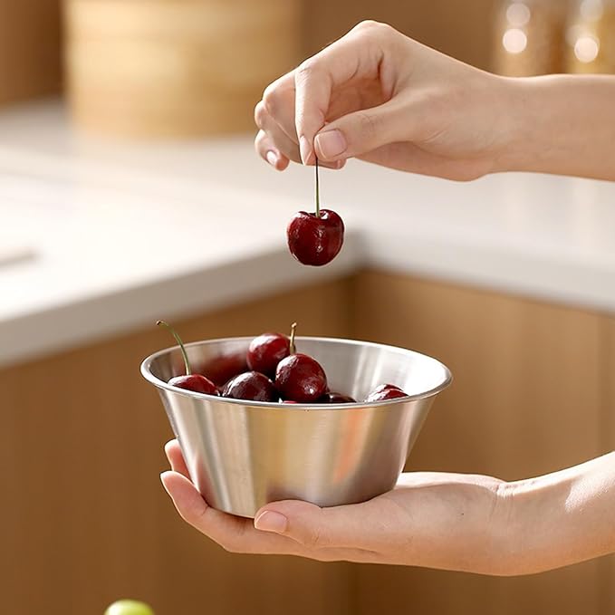 Berry Baskets, Mini Strainer with Bowl, Stainless Steel Can Colander Small Container for Berries, Strawberry, Grape, Cherry, Dishwasher Safe