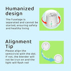 Asa Vea Mini Blender for Smoothies and Milkshakes, Portable Blender, Rechargeable, Personal Size Blender with Quota Outer Travel Lid with 4 Blades, 11 oz for Outdoors, Camping (Black)