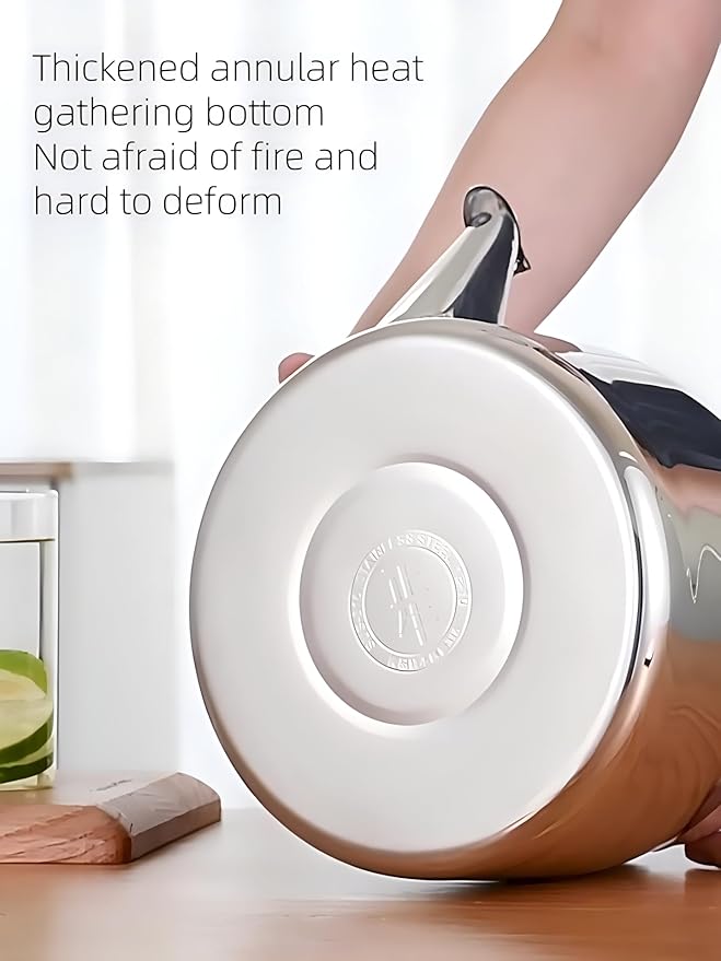 Whistling Stovetop Tea Kettle,Food Grade 316 Stainless Steel,Hot Water Fast to Boil,Stovetop Kettle with Ergonomic Handle,4.2 Quart Capacity