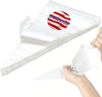 24 Inch Extra Large Piping Bags Disposable, Thickened 100Pcs Disposable Clear Plastic Icing Piping Bags, Food Grade Cake Decorating Bags for Dessert, Pastry, Cookies, Cupcake Decorating