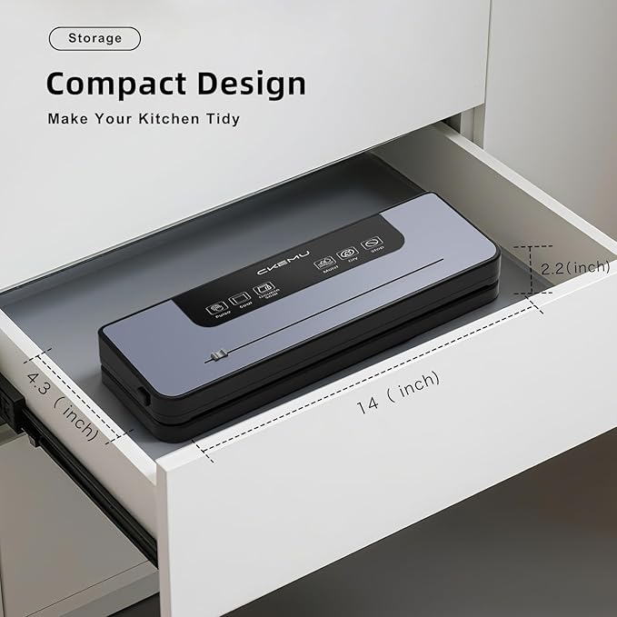 Vacuum Sealer for Food, Multi-Functional Food Saver with 20 Vacuum Bags, 6 Modes, Pulse Function, Wet & Dry Mode, Built-in Cutter