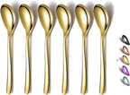 Gold Demitasse Espresso Spoons, 5.5'' Mini Coffee Spoons, Set of 6, Stainless Steel, Dishwasher Safe