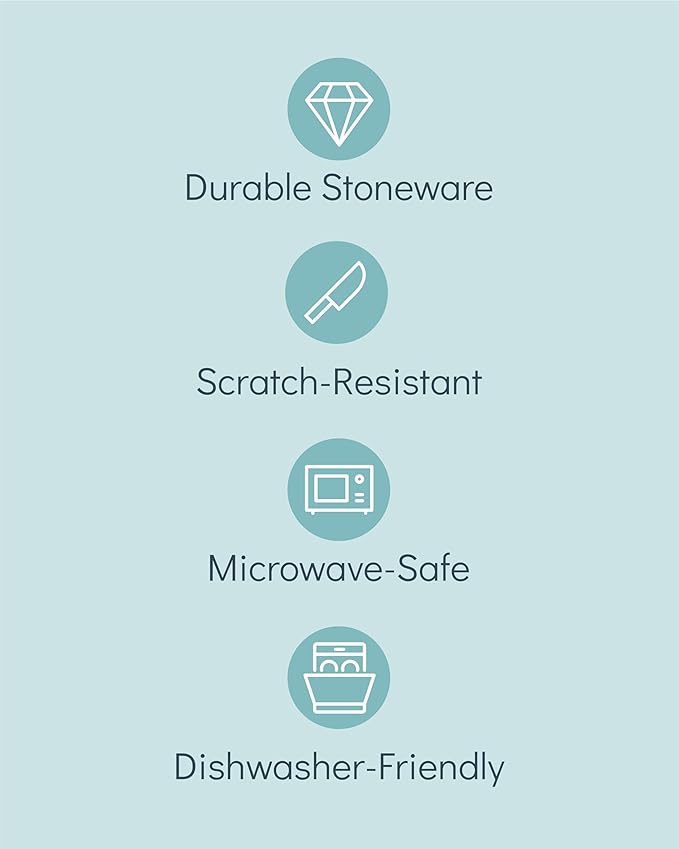 Stoneware Dinnerware Set for 8 People HYGGE 24-Piece - Elegant Scandi Design - Premium Dish Set - Bowl and Plate Set - Tableware for 8 People in a Ribbed Design - Pure Living in Beige