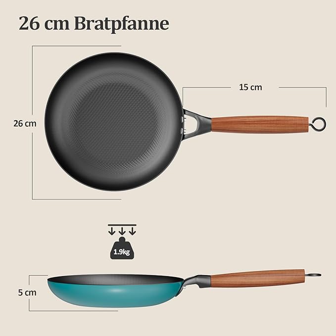 YUTANN Nonstick Frying Pan 12 inch, Ceramic Cast Iron Skillet, Lightweight Pre-seasoned Cast Iron Pan with Detachable Handle, Dishwasher & Oven Safe, Free of PFAS and PFOA