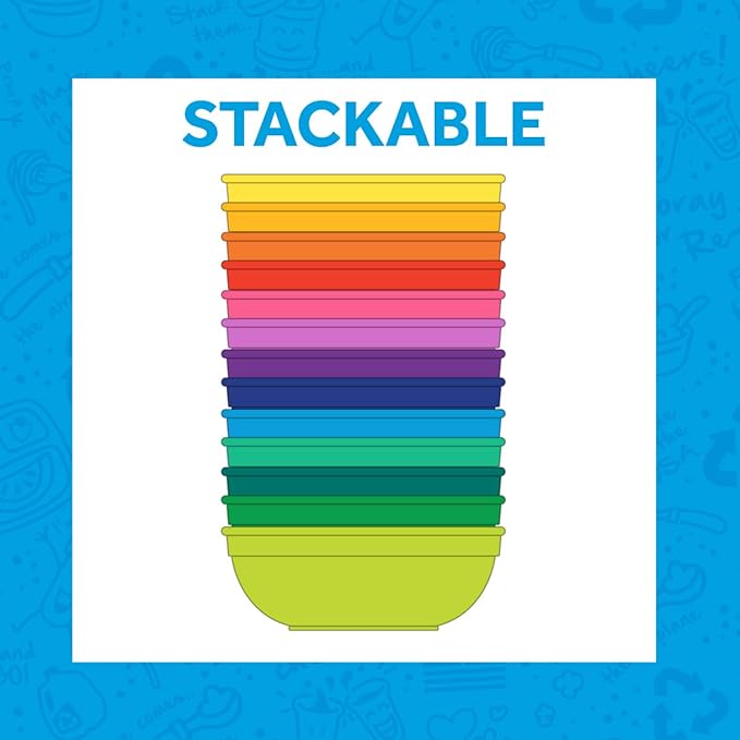 Re-Play Made in USA 20 Oz. Reusable Plastic Bowls, Pack of 6 - Dishwasher and Microwave Safe Bowls for Snacks, Cereals, and Everyday Dining - Durable Toddler Bowl Set 4.75" x 4.75" x 2", Meadow