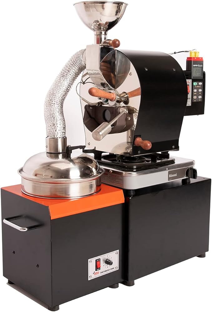 Kaldi Fortis Coffee Roaster with Accessories, 600g Batch, Gas burner is required. (Semi-Convective Type, Dual Data Logger Thermometer)