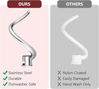 Dough Hook Replacement for KitchenAid 7QT Bowl-Lift Stand Mixers, Spiral and Stainless Steel Hook for Kitchen aid Attachment Accessories