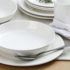 Y YHY Pasta Bowls, 22 Ounce Salad White Bowl Plates Set of 6, Porcelain Dishes for Serving Dinner - Dinnerware Sets Microwave Dishwasher Safe Thanksgiving Day Gift