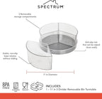 Spectrum Lazy Susan Organizer, Hexa 3 Divider with Removable Bins 11" - Lazy Susan Turntable for Cabinet, Refrigerator, Pantry, Table, & Shelf - Rotating & Spinning Pantry Organization & Storage