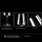 Krosno Red Wine Glasses | Elegant Design | Set of 6 | 16.9 oz | Infinity Collection | Ideal for Home, Restaurants and Receptions | Dishwasher Safe | Lead-Free Crystal Glass