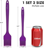 HOTEC Basting Brushes Silicone Heat Resistant Pastry Brushes Spread Oil Butter Sauce Marinades for BBQ Grill Barbecue Baking Kitchen Cooking BPA Free Dishwasher Safe (Purple) 2pcs