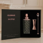 Rose Gold Cocktail Shaker Set - 5 Piece Martini Shaker Set with Strainer, Jigger, Spoon & Muddler - 16oz Glass Cocktail Shaker Set - Ideal Gift for Home Bar & Drink Trolley Décor