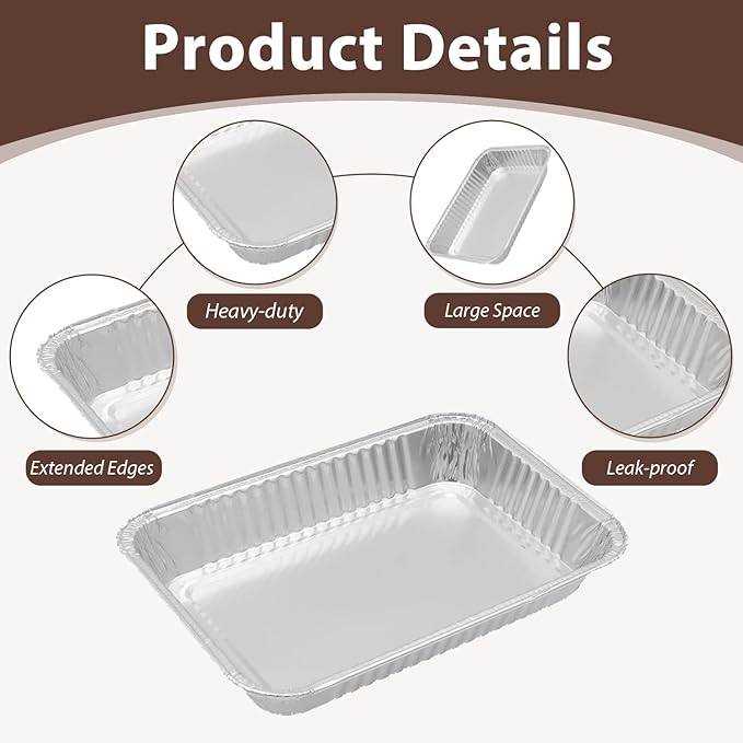 20-Pack Aluminum Grill Drip Pans for 6415 Weber Grill, Universal Disposable Foil Grease Tray Liners for Weber Spirit, Traveler, Genesis, Q Series
