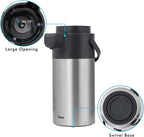Tiken Airpot Coffee Dispenser with Pump - Coffee Carafes for Keeping Hot - Beverage Dispenser - 135oz/4L Thermal Coffee Carafe for Hot Liquids - Stainless Steel Insulated Coffee Thermos Carafe