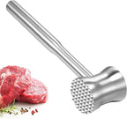304 Stainless Steel Meat Tenderizer Mallet, 9.6'' Dual Side Heavy Duty Meat Mallet, Easily Softens Steak, Chicken, Pork and Beef, Kitchen Meat Hammer Tenderizer, Dishwasher Safe
