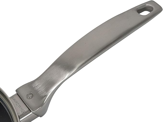 Swiss Diamond Nonstick Hybrid Ceramic and Diamond-Infused Saucepan With Glass Lid, PFAS- and PFOA-free, Dishwasher & Oven Safe Up To 500 °F (2.2 Quart)