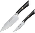 Cangshan ELBERT Series German Steel Forged Starter Knife Sets (Black, 2-Piece)