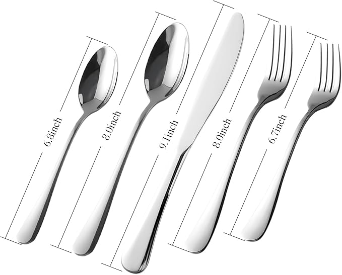 Silverware Set 30-Piece, Stainless Steel Flatware Cutlery Set for 6, Mirror Polished, Dishwasher Safe, Tableware Set for Home, Kitchen, Wedding, Party
