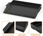 Onlyfire Universal Cast Iron Cooking Griddle, Pre-Seasoned Nonstick Coating Griddle Flat Top Grill Plate with Extra High Sidewalls for All Gas Grills and 4 Burner Range Oven, 23" x 16"