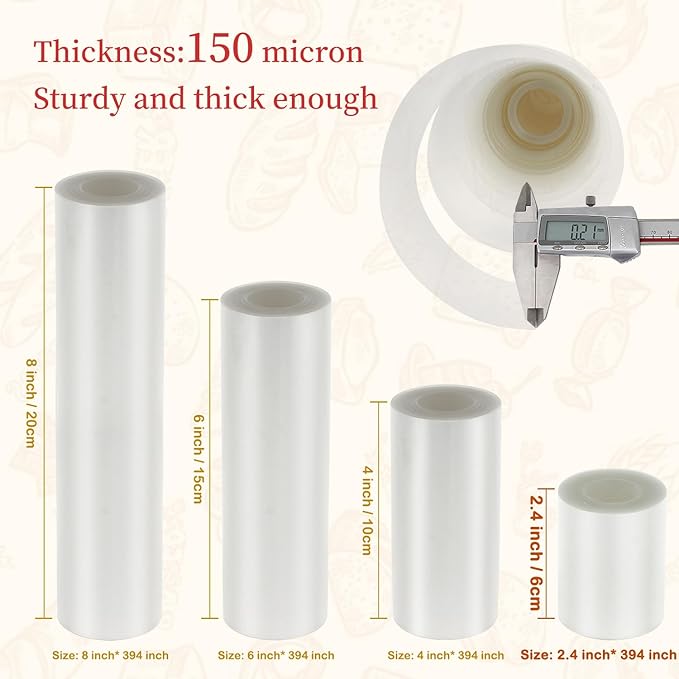 Cake Collar, Transparent Cake Rolls, Clear Cake Strips, DIY Acetate Sheet, Surrounding Edge for Baking Decorate, Chocolate Mousse Cake Elegant Cake Wrapping 2.4X394 inch